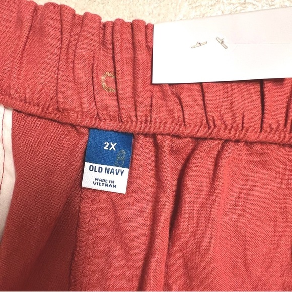 NWT Old Navy Plus 2X Women’s Extra High-Waisted Linen Trouser Shorts 5-inch wine - Picture 5 of 8